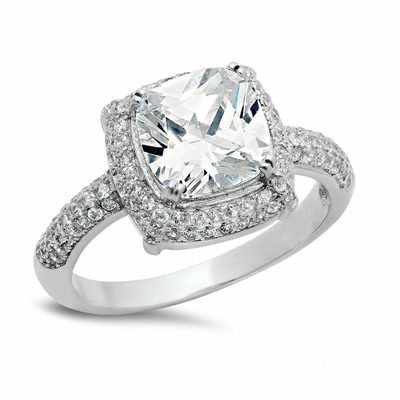 GIA Certified 2.50 Carat Cushion Cut Diamond Engagement Ring 18k White Gold