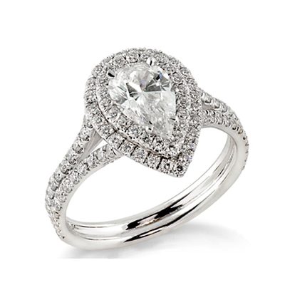 GIA Certified 2.25 CTW Diamond Engagement Ring 18k White Diamond