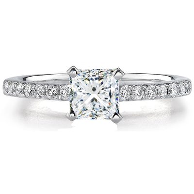 GIA Certified Diamond Engagement Ring Radiant Cut 2.00 Carat 18k White Gold