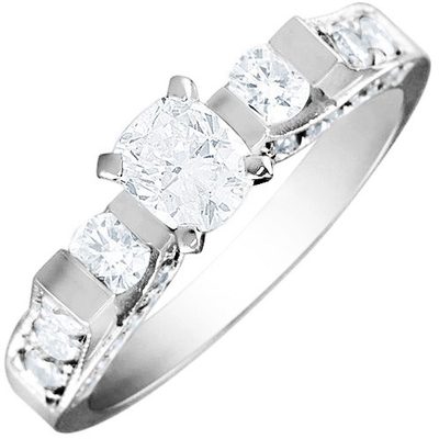 GIA Certified Diamond Engagement Ring 2.50 Carat Cushion Cut 18k White Gold