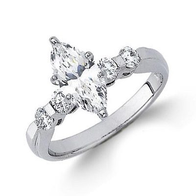 GIA Certified 1.00 Carat Diamond Engagement Ladies Ring Marquise cut