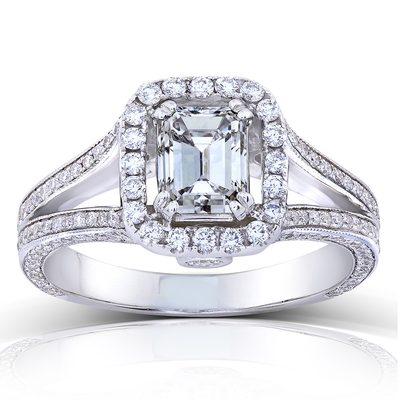 GIA Certified 2.50 CTW Emerald Cut Diamond Engagement Ring 18k Gold