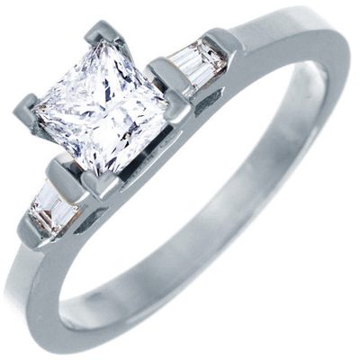 GIA Certified Engagement Ladies Ring 1.50 CTW Princess Cut Platinum