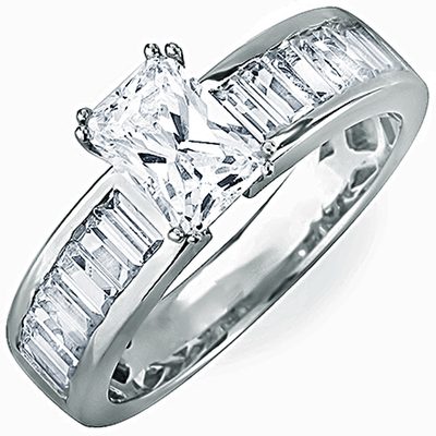 GIA Certified 2.00 Carat Diamond Engagement Ring 18k Gold Radiant Cut