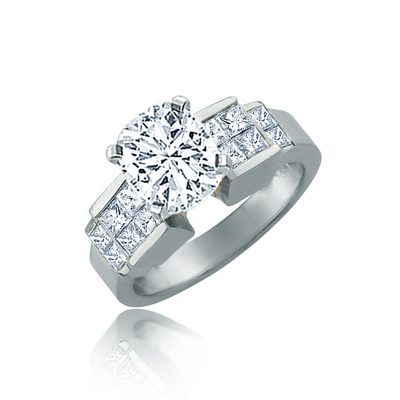 GIA Certified 18k White Gold 2.00Carat Cushion Cut Diamond Engagement Ring