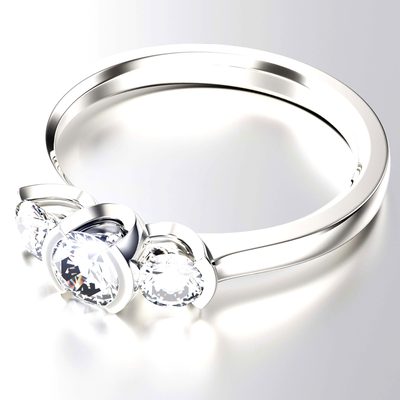GIA Certified Diamond Engagement Ring 1.50 CTW 18k Gold 3 Stone Round