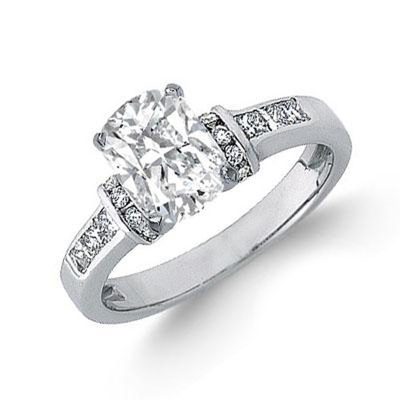 GIA Certified  2.00 Carat Diamond Engagement Ring Cushion Cut 18k