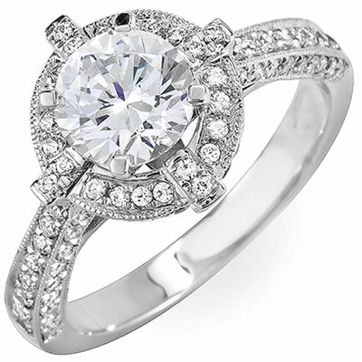 Round Shape Diamond Engagement Ring 3.00 CT GIA Certified 18k White Gold