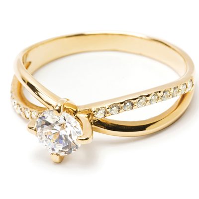 2 CTW Round Brilliant Cut Diamond Engagement Ring GIA Certified 14k Yellow Gold