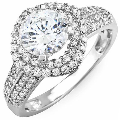 GIA Certified 2.50 CT Diamond Engagement Ring Round Brilliant Cut 18k White Gold