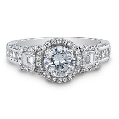 GIA Certified Diamond Engagement Ring 2.50 Carat 18k White Gold Round Cut