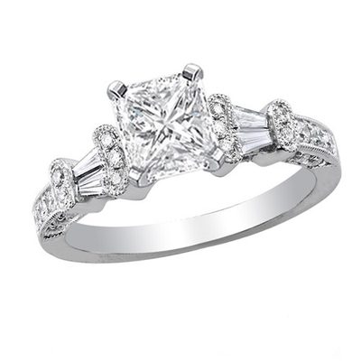 2.50 Carat 18k White Gold GIA Certified Diamond Engagement Ring Radiant Cut