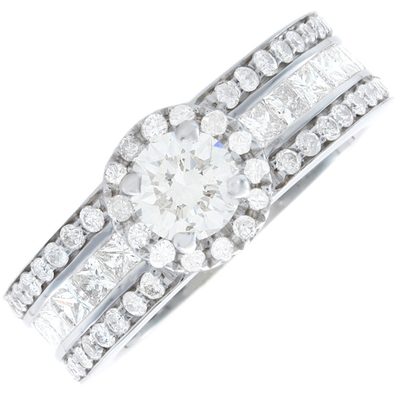 3.25 Carat GIA Certified Round Shape Diamond Engagement Ring 18k White Gold
