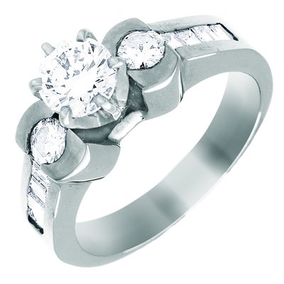 2.00 Carat Round Shape GIA Certified 18k White Gold Diamond Engagement Ring