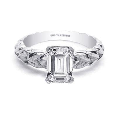 Emerald Cut Solitaire Diamond Engagement Ring 1.50 Carat GIA Certified 18k Gold