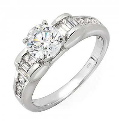 GIA Certified 2.00 Carat Round Brilliant Diamond Engagement Ring 18k White Gold