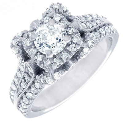 3.00 CT Round Brilliant Cut Diamond Engagement Ring 18k White Gold GIA Certified