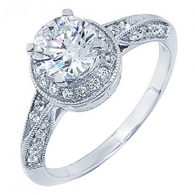2 Carat Round Shape Classic Diamond Engagement Ring GIA Certified 18k White Gold