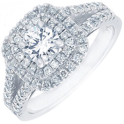 GIA Certified 3.00 Carat Round Cut Diamond Engagement Ring 18k White Gold