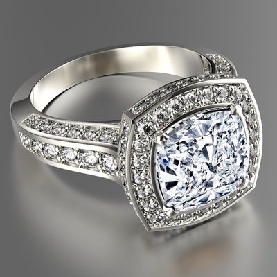 2.5 CTW Vintage Style Cushion Cut Diamond Engagement Ring GIA Certified 18k Gold