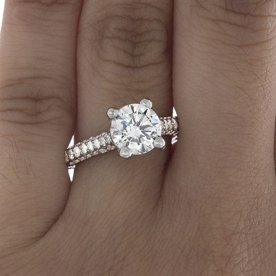 GIA Certified 2.50 Carat Round Cut Diamond Engagement Ring 18k White Gold