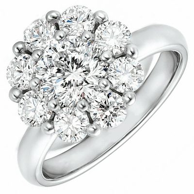 Platinum GIA Certified Halo 2.14 carat Round Shape Diamond Engagement Ring