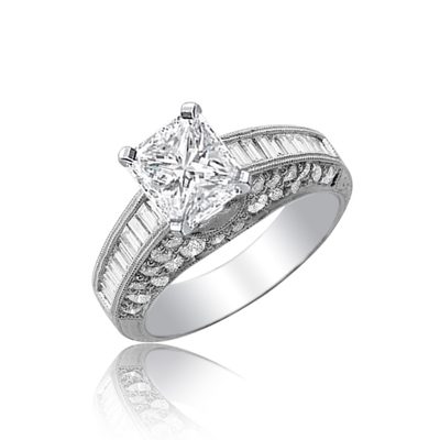 Radiant Cut Platinum Diamond Engagement Ring 3.00 Carat GIA Certified