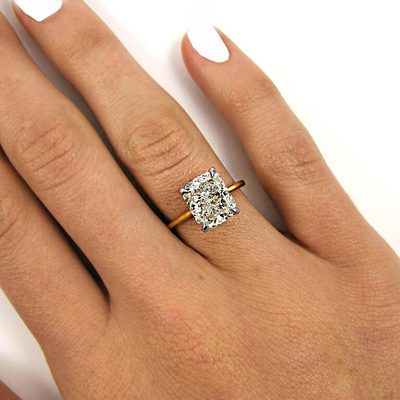 GIA Certified 2.00 Carat Cushion Cut Diamond Engagement Ring 18K White Gold