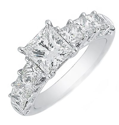 GIA Certified Natural Princess cut 3.50 CT Ladies Diamond Engagement Ring 18k
