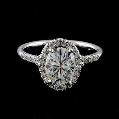 2.00 Carat Oval Shape Diamond Engagement Ring GIA Certified 18k White Gold