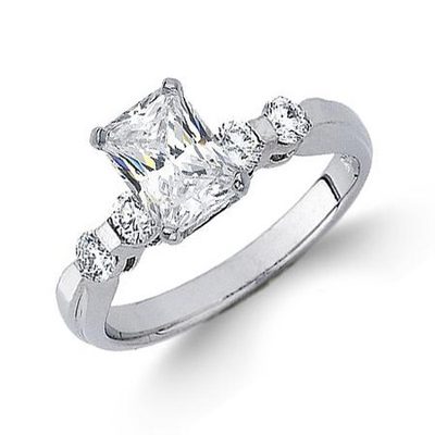 GIA Certified Diamond Engagement Ring Radiant & Round Shape Platinum 2.60 CT