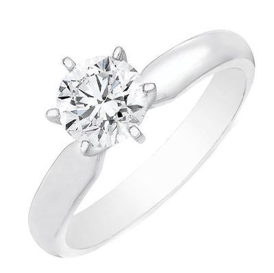1.00 Carat Round Cut Diamond Solitaire Engagement Platinum Ring GIA Certified
