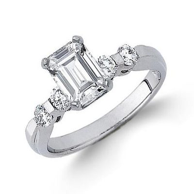 GIA Certified 3.00 CT Platinum Diamond Engagement Ring Emerald Cut