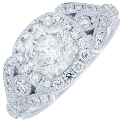 Round Cut Diamond Engagement Ring 3.25 Carat GIA Certified 18k Gold