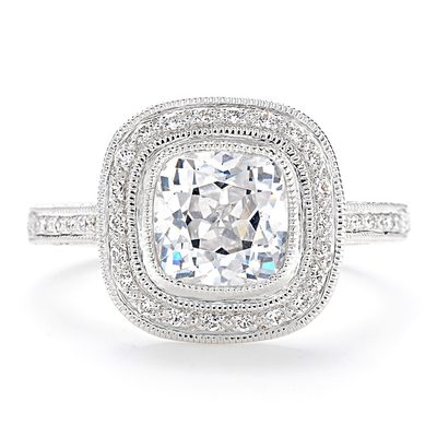 Platinum GIA Certified Cushion Cut Diamond Engagement Ring 3.00 Carat