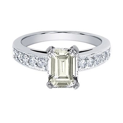 Flawless Emerald Cut GIA Certified Diamond Engagement Ring 3.50 Carat 18k Gold