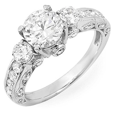 Classic Style Round Shape 2.75 CT GIA Certified Diamond Engagement Ring 18k Gold