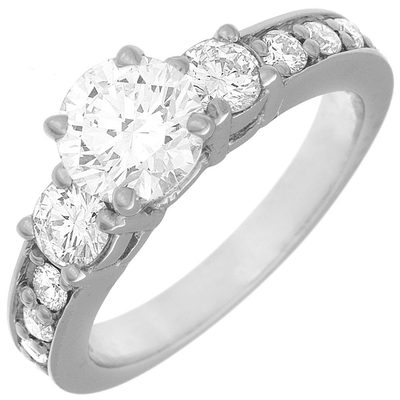 GIA Certified 2.70 Carat Diamond Engagement Ring Round Cut 18k Gold
