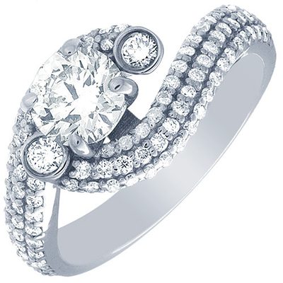 18k Gold GIA Certified Round Cut Diamond Engagement Ring 3.25 Carat