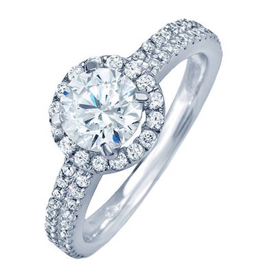 GIA Certified 2.80 Carat Round Cut Diamond Engagement Ring 18k White Gold