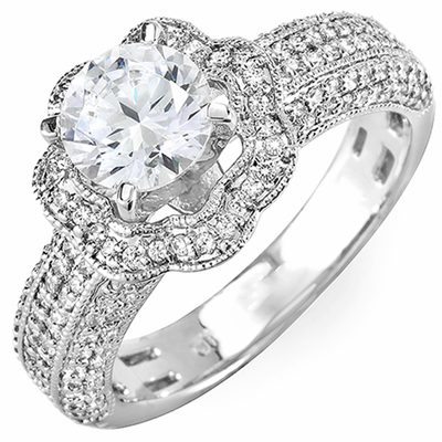 Diamond Round Cut GIA Certified 18k Gold Engagement Ring 3.50 CT