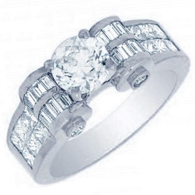 GIA Certified 18k Gold Round Shape 3.50 CT Diamond Engagement Ring