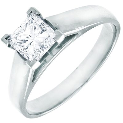 GIA Certified Platinum 1.50 Carat Princess Cut Diamond Engagement Ring