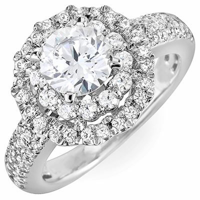 2.50 Carat Round Cut Diamond 18k White Gold Engagement Ring GIA Certified