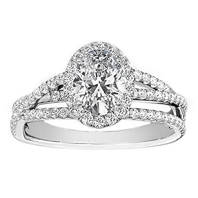 Halo Style Oval Cut GIA Certified Diamond Engagement Proposal Ring 3.25 CT. T...