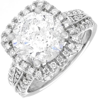 Diamond Round Cut Engagement Ring 18k Gold 3.25 Carat GIA Certified
