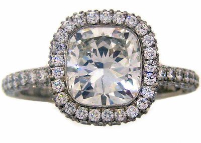 GIA Certified Diamond Engagement Ring 18k White Gold 5.00 Carat Cushion Cut