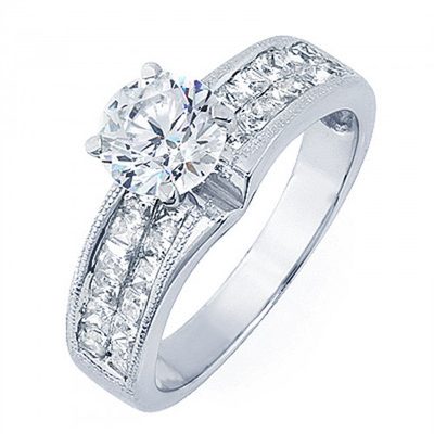 Antique Style Round Cut Diamond Engagement Ring 3.00 CT GIA Certified 18k Gold