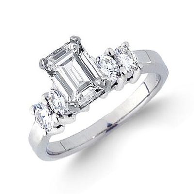 18k Gold Emerald and Round Cut Diamond 3.00 CT Engagement Ring GIA Certified