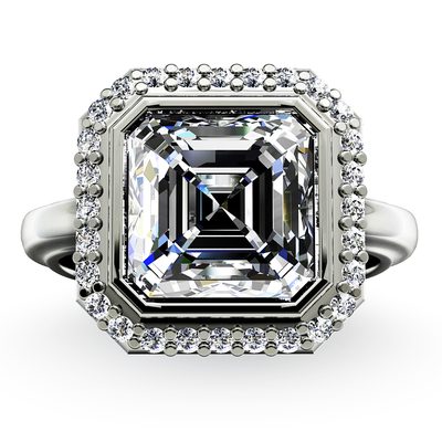 GIA Certified Asscher Cut Platinum Diamond 3.00 Carat Engagement Ring